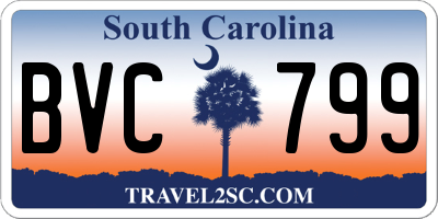 SC license plate BVC799