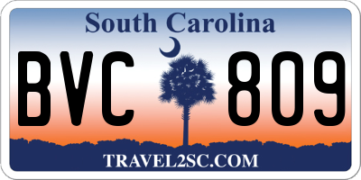 SC license plate BVC809