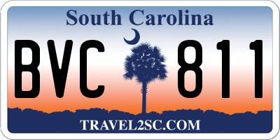 SC license plate BVC811