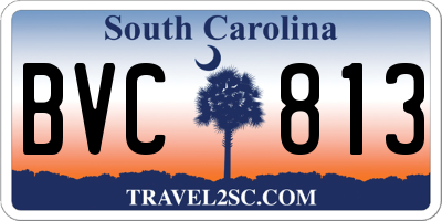 SC license plate BVC813