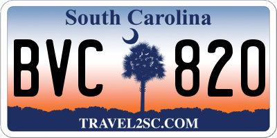 SC license plate BVC820
