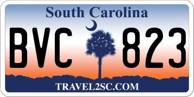 SC license plate BVC823