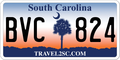 SC license plate BVC824