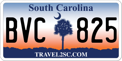 SC license plate BVC825