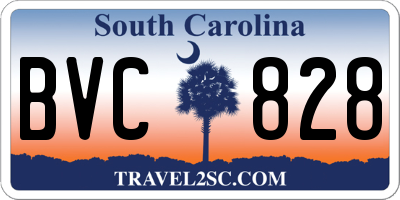 SC license plate BVC828