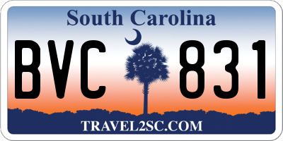 SC license plate BVC831