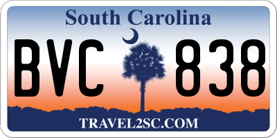 SC license plate BVC838