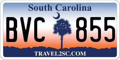 SC license plate BVC855