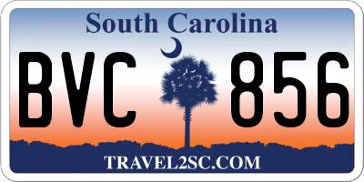 SC license plate BVC856