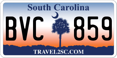 SC license plate BVC859