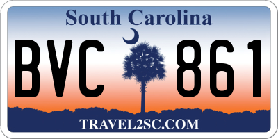 SC license plate BVC861