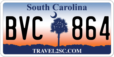 SC license plate BVC864