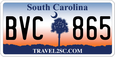 SC license plate BVC865