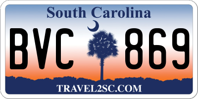 SC license plate BVC869