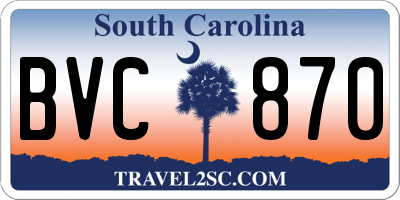 SC license plate BVC870