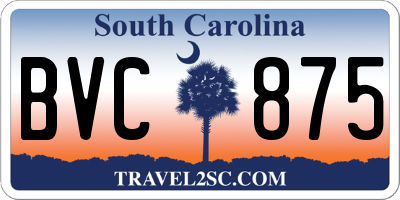 SC license plate BVC875