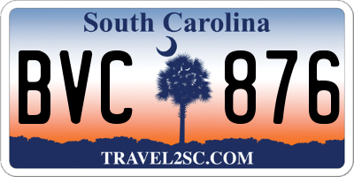 SC license plate BVC876