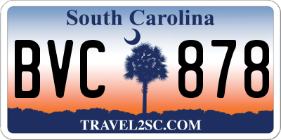 SC license plate BVC878