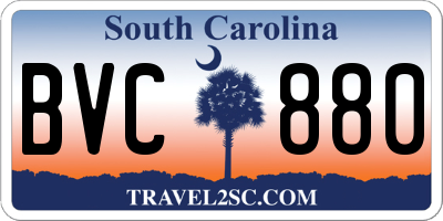 SC license plate BVC880