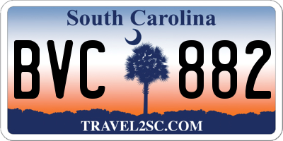 SC license plate BVC882