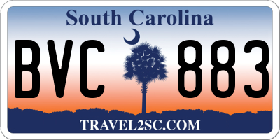 SC license plate BVC883