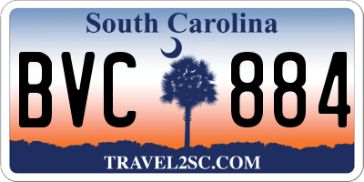 SC license plate BVC884