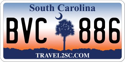SC license plate BVC886