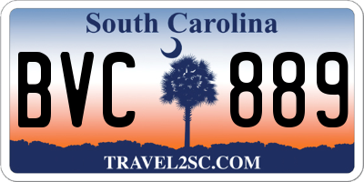 SC license plate BVC889