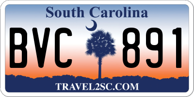 SC license plate BVC891