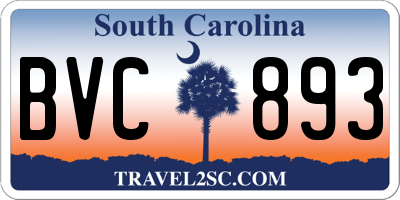 SC license plate BVC893