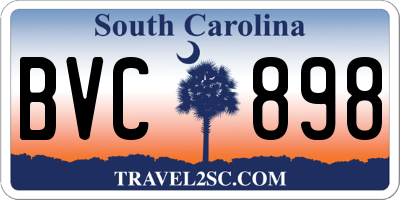 SC license plate BVC898