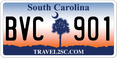 SC license plate BVC901