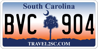 SC license plate BVC904