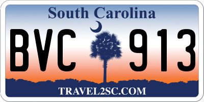 SC license plate BVC913