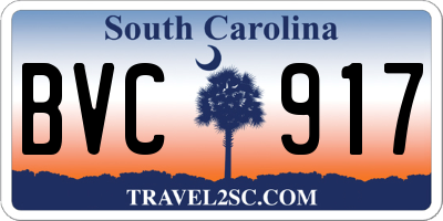 SC license plate BVC917
