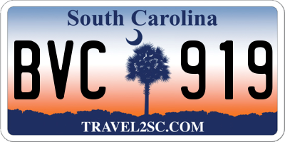 SC license plate BVC919