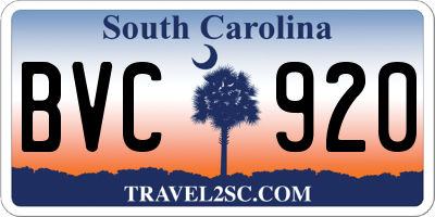 SC license plate BVC920