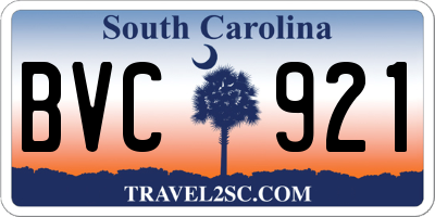 SC license plate BVC921