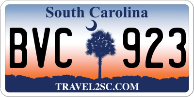 SC license plate BVC923