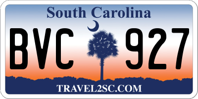 SC license plate BVC927
