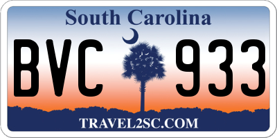 SC license plate BVC933