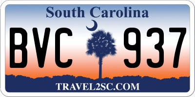 SC license plate BVC937