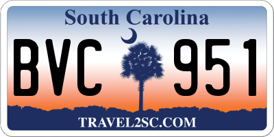 SC license plate BVC951