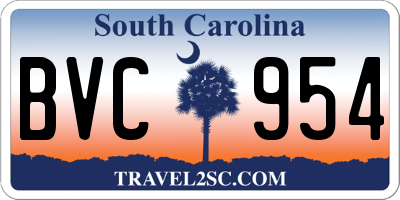 SC license plate BVC954