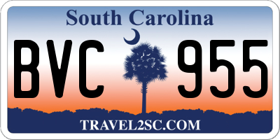 SC license plate BVC955