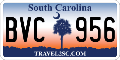 SC license plate BVC956