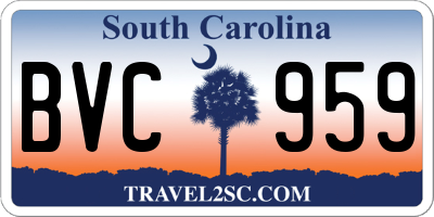 SC license plate BVC959