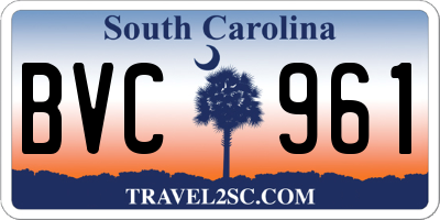 SC license plate BVC961