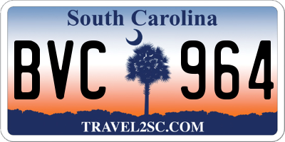 SC license plate BVC964