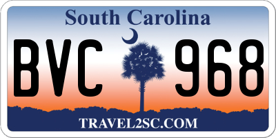 SC license plate BVC968